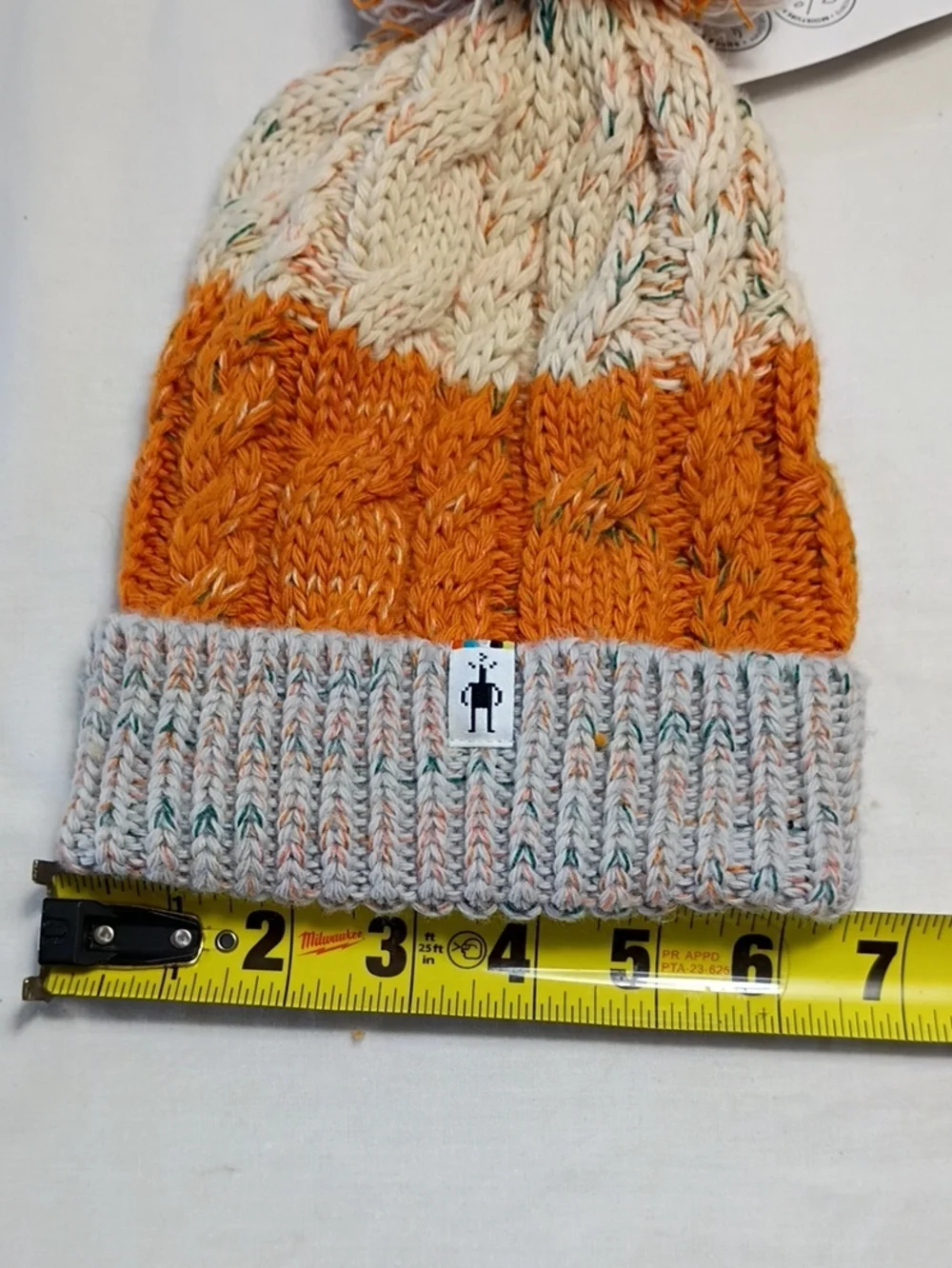 NWT Smartwool Girls Cable Knit Pom Beanie Isto Marmalade Size One Size Winter